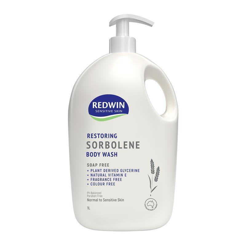 Redwin Sorbolene Vitamin E Body Wash 1L - Moisturizing, Soap-Free for Sensitive Skin