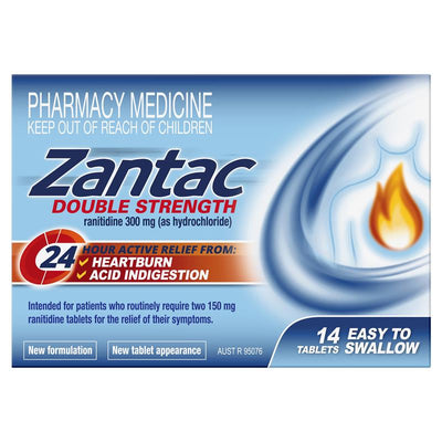 Zantac Double Strength 24 Hour 300mg - 14 Tablets for Extended Relief