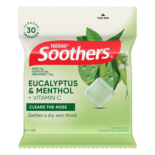 Soothers Eucalyptus & Menthol Lozenges - 3x10 Multipack-Auzzi Store