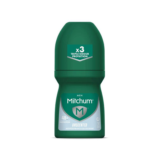 Mitchum for Men Anti-Perspirant Deodorant Unscented Roll On 50ml - 48 Hour Protection-Auzzi Store