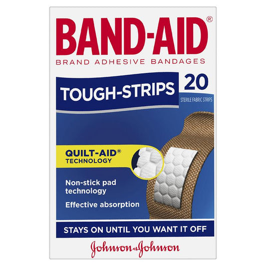 Band-Aid Tough Strips 20 Pack - Durable Adhesive Bandages for Everyday Use-Auzzi Store