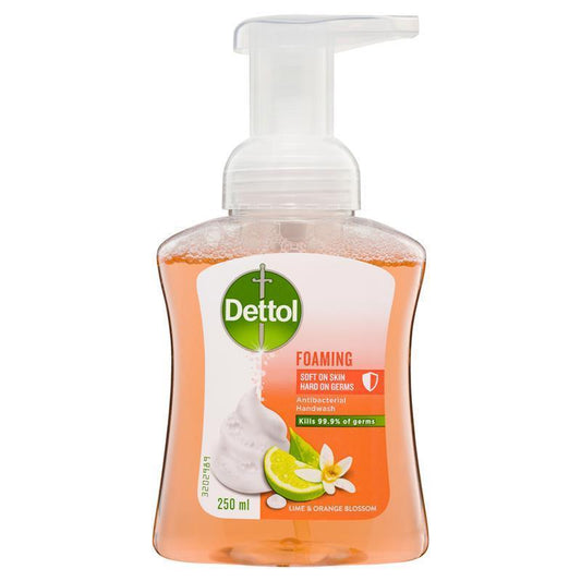Dettol Soft on Skin Foaming Hand Wash Lime and Orange Blossom 250ml - Gentle Antibacterial Cleanser