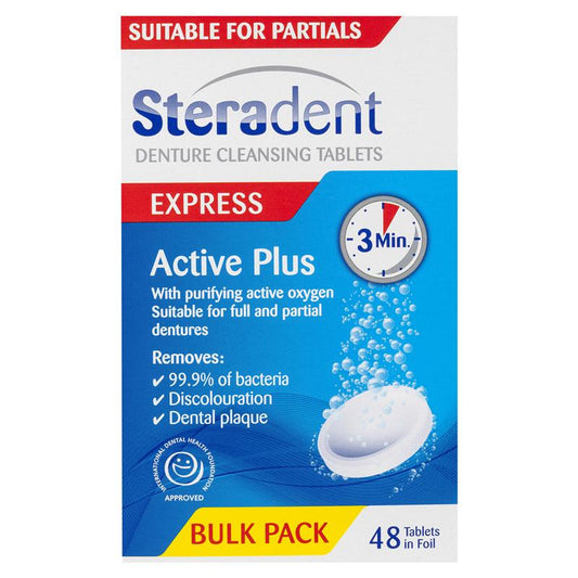 Steradent Active Plus Denture Cleansing 48 Tablets-Auzzi Store