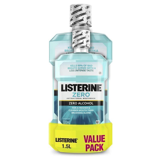 Listerine Zero Alcohol Antibacterial Mouthwash Value Pack 1.5L - Gentle Yet Effective - Auzzi Store