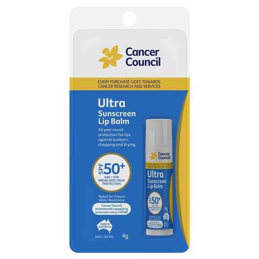 Cancer Council SPF 50+ Ultra Sunscreen Lip Balm 4g - Ultimate Sun Protection - Auzzi Store