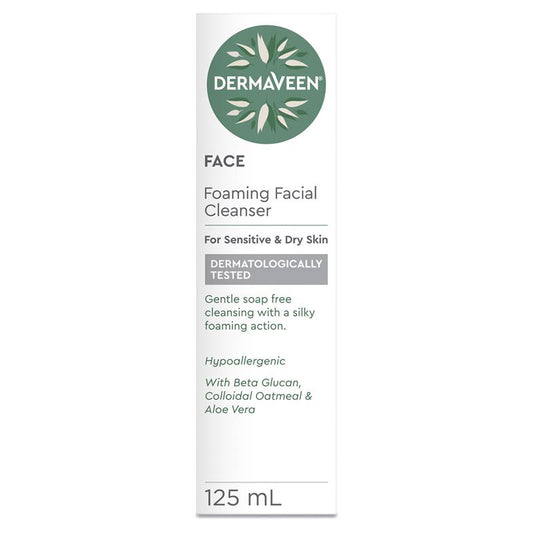 DermaVeen Face Foaming Cleanser 125ml - Hypoallergenic & Fragrance-Free - Auzzi Store