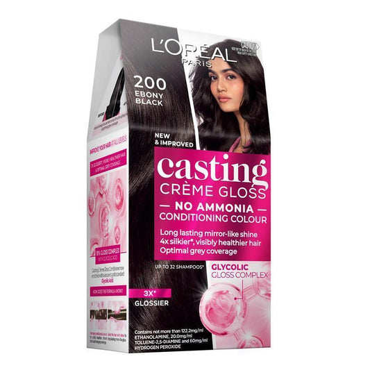 L'Oreal Paris Casting Creme Gloss - 200 Ebony Black (Ammonia Free) - 1 Unit-Auzzi Store
