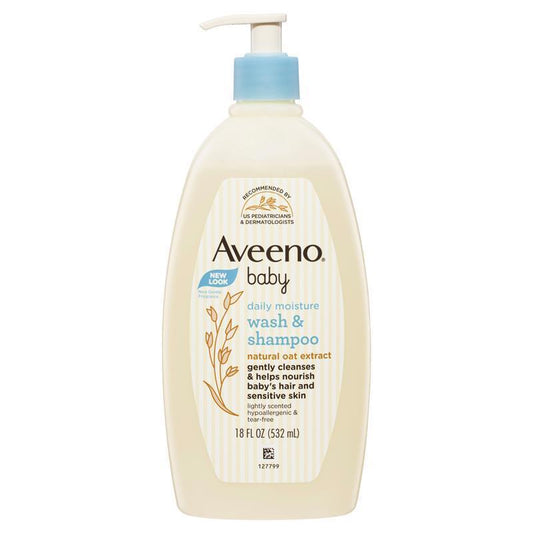 Aveeno Baby Daily Moisture Wash & Shampoo 532mL - Lightly Scented-Auzzi Store