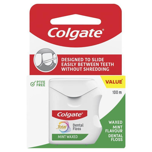Colgate Total Mint Waxed Dental Floss 100m - Auzzistore