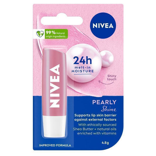 NIVEA Pearly Shine Moisturising Lip Balm 4.8g - Hydrate and Shine-Auzzi Store