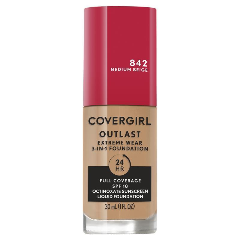 Covergirl Outlast Extreme Wear Foundation 842 Medium Beige 30ml