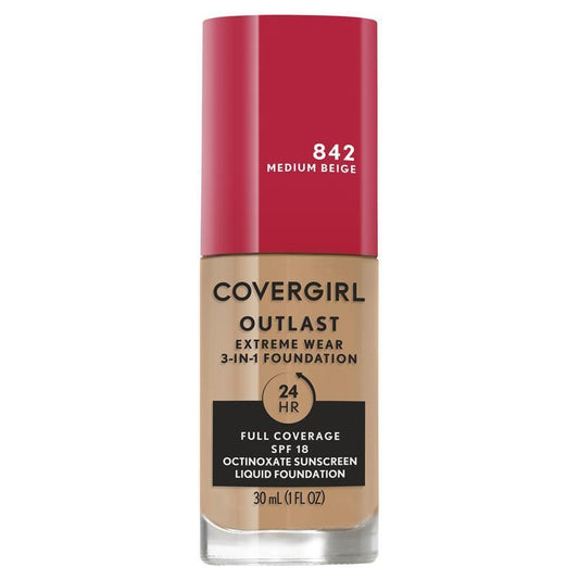 Covergirl Outlast Extreme Wear Foundation 842 Medium Beige 30ml