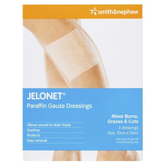 Jelonet 10cm x 10cm 3 Pack - Paraffin Gauze Dressings-Auzzi Store