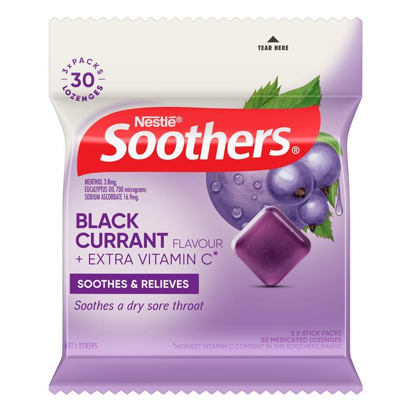 Soothers Blackcurrant Lozenges - 3x10 Lozenge Multipack-Auzzi Store