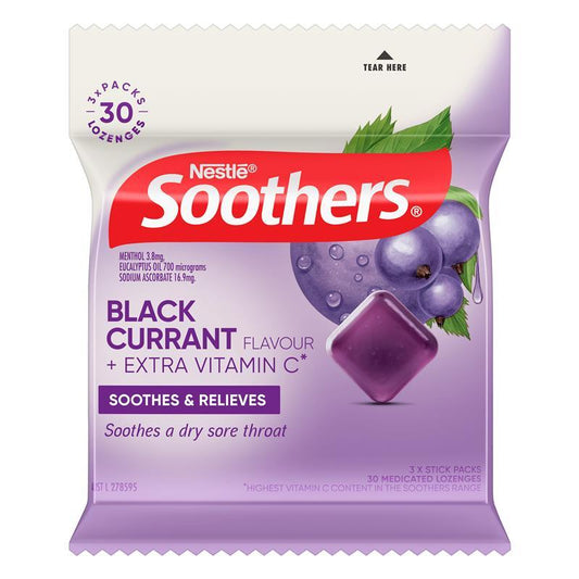 Soothers Blackcurrant Lozenges - 3x10 Lozenge Multipack-Auzzi Store