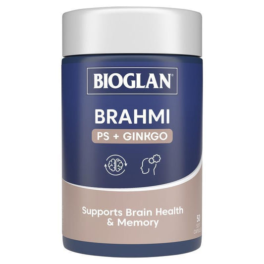 Bioglan Brahmi + PS + Ginkgo Focus 50 Capsules - Support Your Brain Health-Auzzi Store