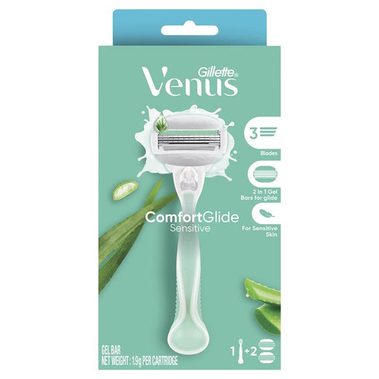 Gillette Venus Comfortglide Sensitive 3-Blade Razor Handle +2 Refills