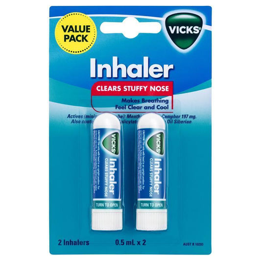 Vicks Inhaler Nasal Decongestant 2 Pack - Fast Relief for Blocked Nose - Auzzi Store