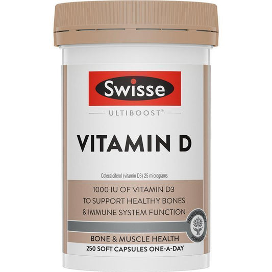 Swisse Vitamin D3 250 Capsules – Bone, Teeth & Immune Support