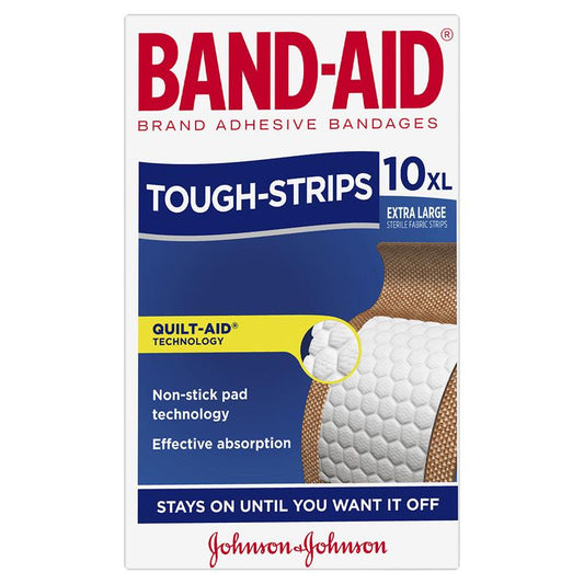 Band-Aid Tough Strips Extra Large Fabric Strips 10 Pack - Ultimate Protection-Auzzi Store