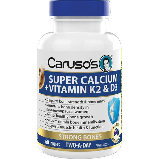 Caruso's Super Calcium + Vitamin K2 & D3 - 60 Tablets