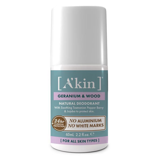 Akin Geranium & Wood Natural Roll-On Deodorant 65ml