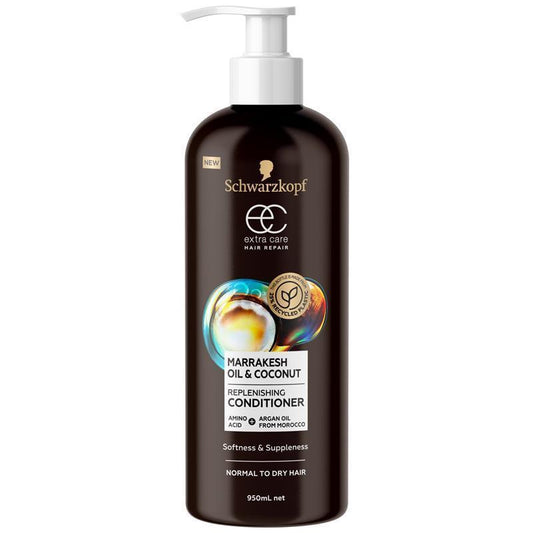 Schwarzkopf Extra Care Marrakesh Oil & Coconut Replenishing Conditioner 950ml - Deep Conditioning for Dry Hair