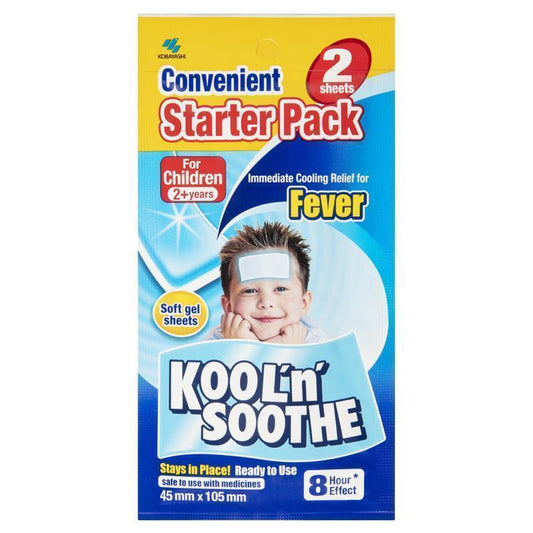 Kool n Soothe Kids Fever Relief 2 Sheets - Gentle Cooling for Fever - Auzzi Store