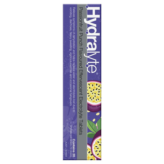 Hydralyte Electrolyte Effervescent Tablets - Passionfruit Punch Flavor (20 Tablets) – view 2