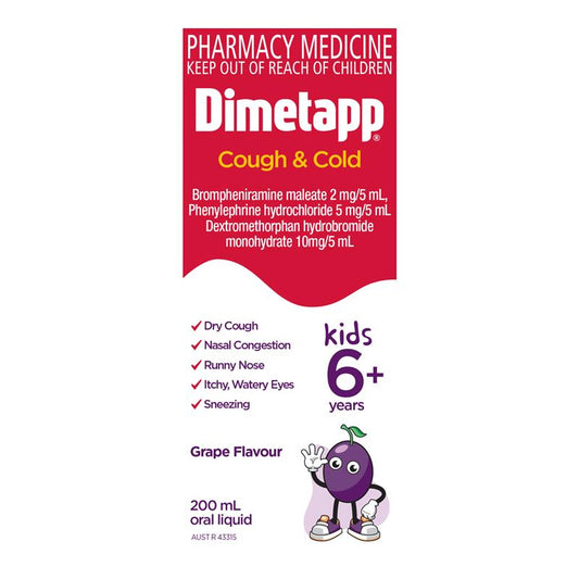 Dimetapp Cough and Cold Relief 200mL - Sugar Free Grape Flavor – view 2 - Auzzistore