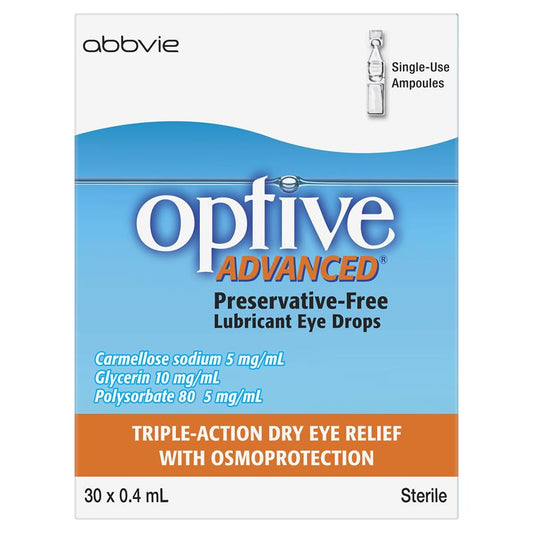 Optive Advanced Preservative-Free Lubricant Eye Drops 30 x 0.4mL – view 2