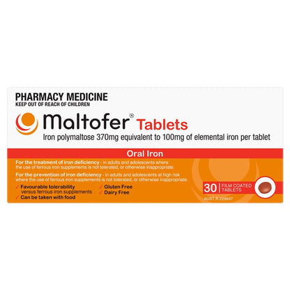 Maltofer Iron Supplement 100mg Polymaltose - 30 Tablets