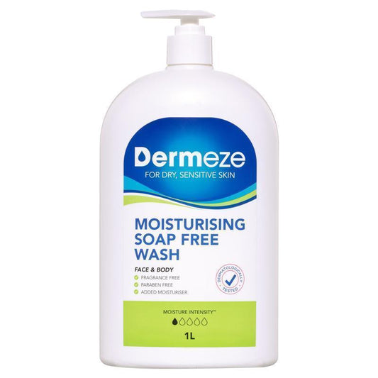 Dermeze Moisturizing Soap-Free Wash 1L – SLS & Fragrance Free for Sensitive Skin