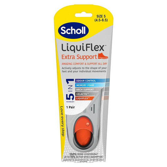 Scholl LiquiFlex Extra Support Insoles - Small Size