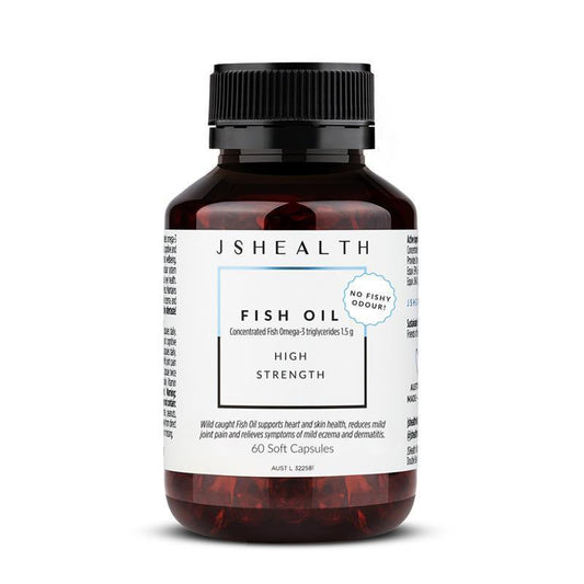 JSHealth Fish Oil 60 Capsules - High Strength Omega-3 EPA DHA, Sustainable