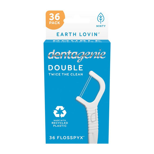 GO2 Dentagenie Double Flosspyx Mint 36 Pack - Double the Clean - Auzzistore