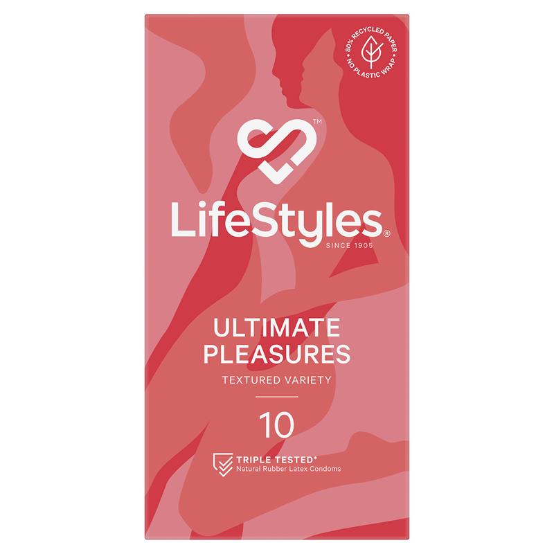 LifeStyles Ultimate Pleasures Latex 10 Condoms , Electronically Tested