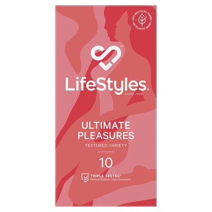 LifeStyles Ultimate Pleasures Latex 10 Condoms , Electronically Tested