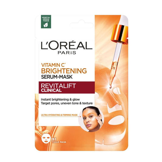 L'Oreal Paris Revitalift Clinical Vitamin C Brightening Serum Sheet Mask 26g - Instant Glow - Auzzistore
