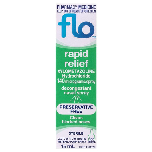 FLO Rapid Relief Nasal Decongestant - 15ml Fast-Acting Relief-Auzzi Store