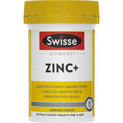 Swisse Ultiboost Zinc+ with Vitamins A B6 Magnesium - 60 Tablets
