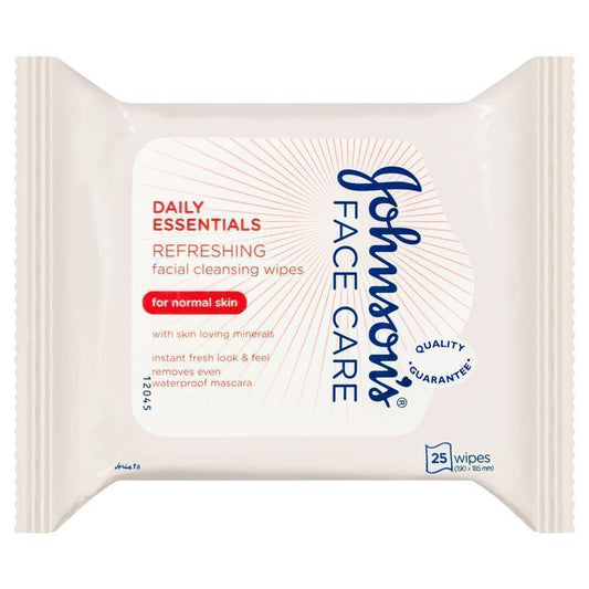 Johnson's Face Care Refreshing Facial Cleansing Wipes 25 Pack - Gentle Makeup Remover-Auzzi Store