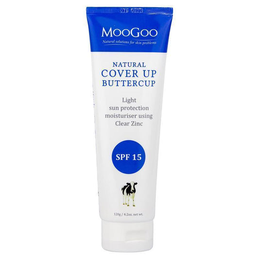 MooGoo Natural Cover Up Buttercup Moisturiser SPF 15 120g - Light Protection for Sensitive Skin
