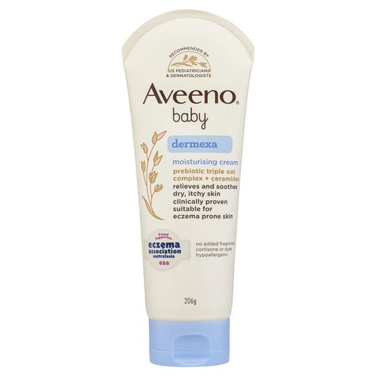 Aveeno Baby Dermexa Fragrance-Free Moisturising Cream 206g - Soothing Relief for Eczema-Prone Skin-Auzzi Store