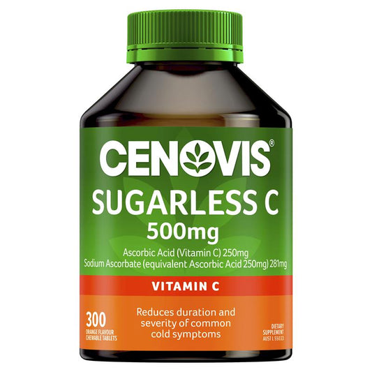Cenovis Sugarless Vitamin C 500mg Chewable Tablets Orange, 300