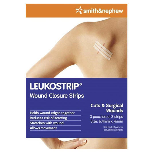 Leukostrip Wound Closure Strips 6.4mm x 76mm - 3 Pack-Auzzi Store