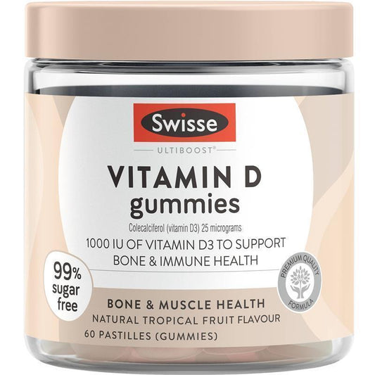 Swisse Vitamin D3 Gummies 60 Count – Immune & Bone Support
