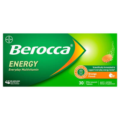 Berocca Energy Orange 30 Effervescent Tablets - Boost Your Energy Naturally