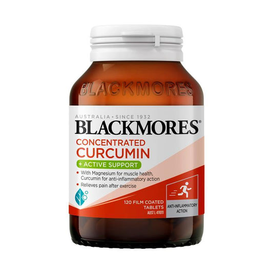 Blackmores Concentrated Curcumin + Active Support 120 Tablets - Triple Action Formula