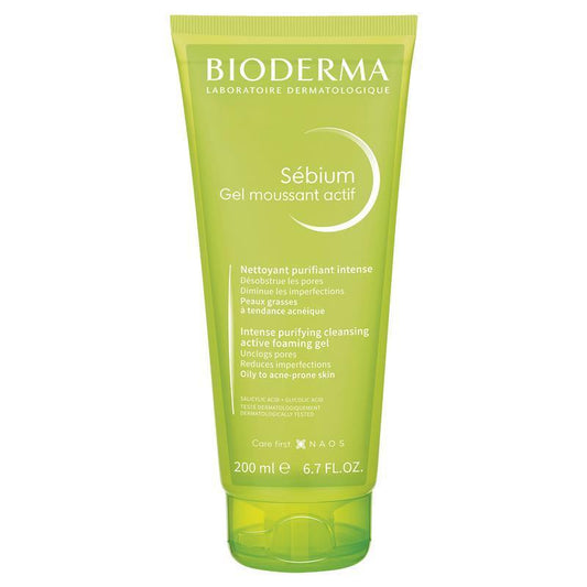 Bioderma Sebium Gel Moussant Actif Exfoliating Cleanser for Acne-Prone Skin - 200ml